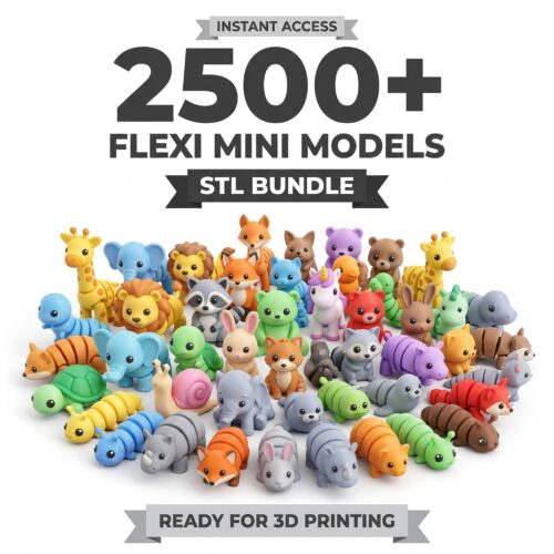 2500+ All in One Mega Flexi & Articulated and clicker 3D Model Stl and 3mf bundle