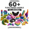 60+ Flexi Fidget STL Bundle | Anti-Stress & Sensory 3D Print Toys | 3MF Included