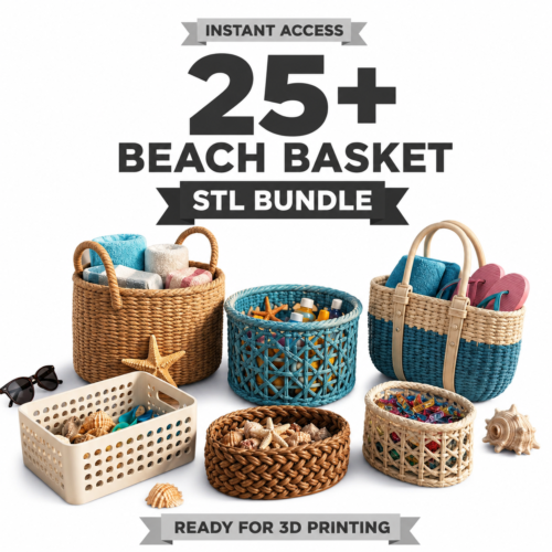 25+ Beach Basket Storage STL Pack | Printable Organizer Bundle