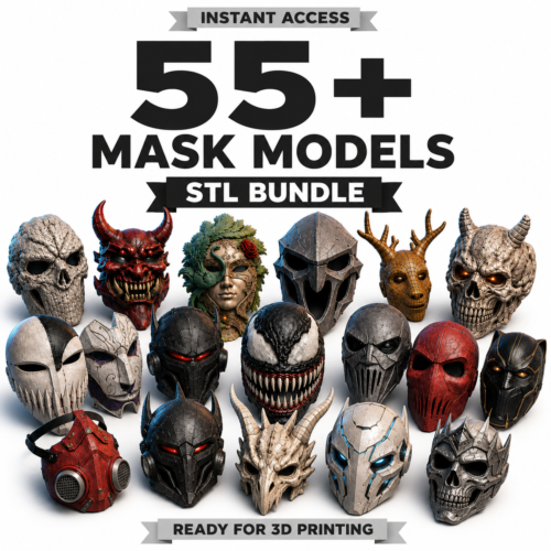a1 55+ Mask STL Bundle | 3D Printable Cosplay, Horror, Fantasy & Sci-Fi Masks