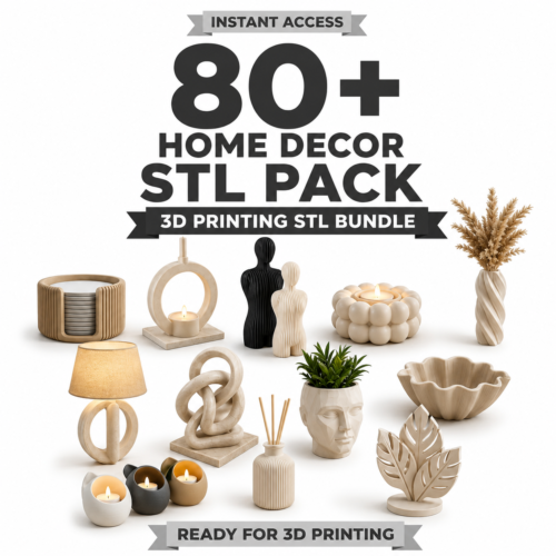 m1 80+ Home Decor STL Pack | Modern Vases, Lamps & Decorative 3D Print Files