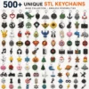 500+ STL Keychain Bundle | 3D Printable Keychain Files