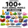 100+ Flexi Animals STL Bundle | Articulated 3D Print Files Pack