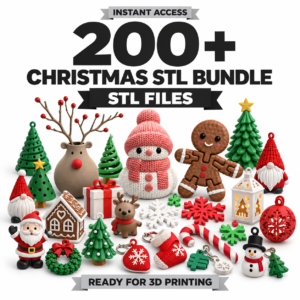 200+ Christmas STL Bundle | Xmas Ornaments & 3D Print Models