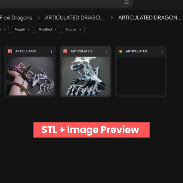 150+ Flexi Dragons STL Bundle | Articulated Print-in-Place Dragon 3D Models