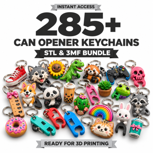 §1 285+ Can Opener Keychain STL Files | 2-in-1 Keychain & Tab Opener Bundle