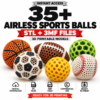 35+ Airless Sports Ball STL Bundle | Soccer, Basketball & Football 3D Print Files